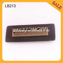 LB213 Etiqueta de remiendo de cuero de la mezclilla de encargo con el logotipo de encargo de la letra del metal